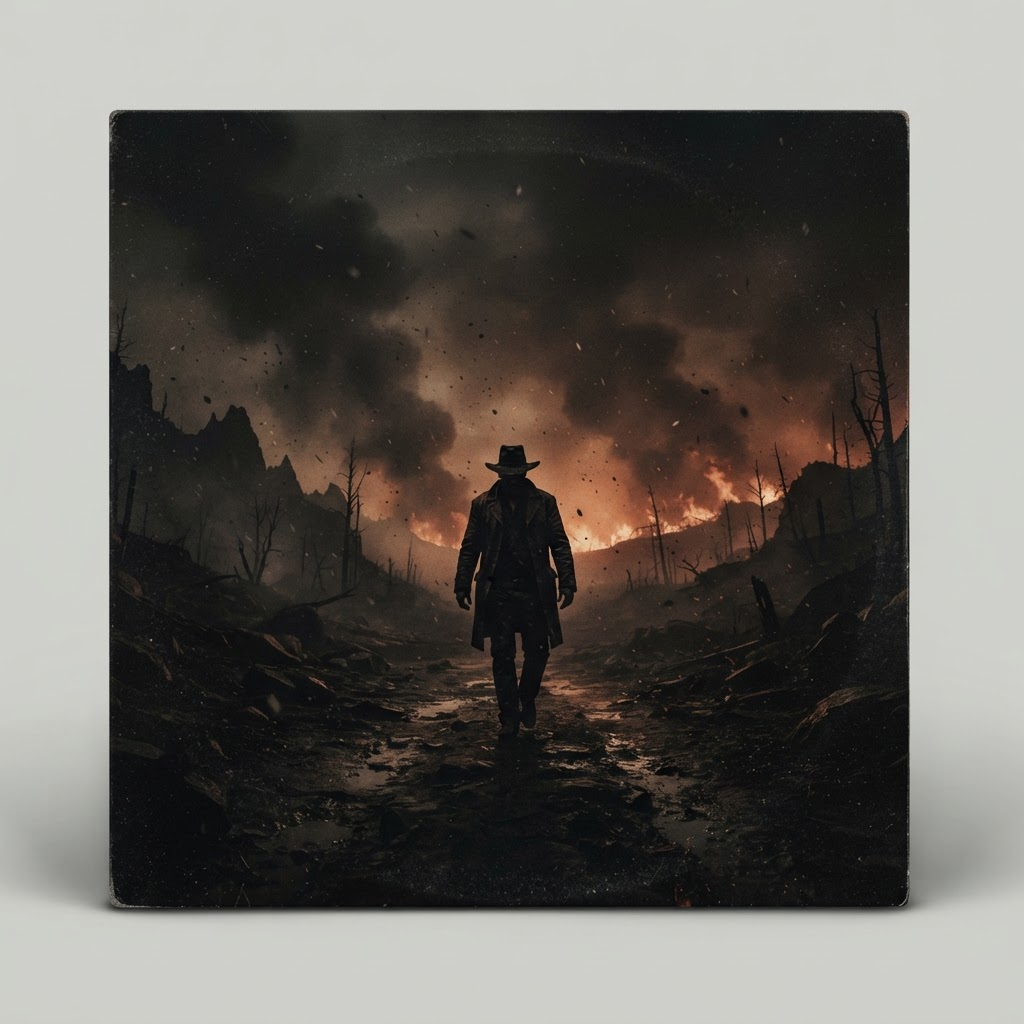 Ex Igne et Dolore album cover, fire and ash imagery